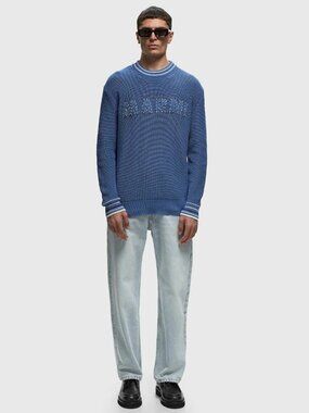 NWT Marni Italian Patent Knit Cotton Sweater IT 46 US S Cobalt Blue AUTHENTIC